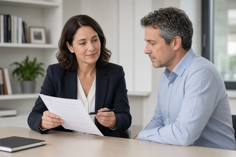 An adviser explaining a document